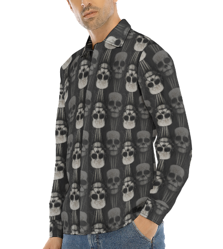 Men's Creepy Skull Dress Shirt