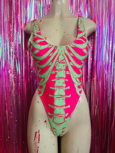 Neon Ribcage bathing suit