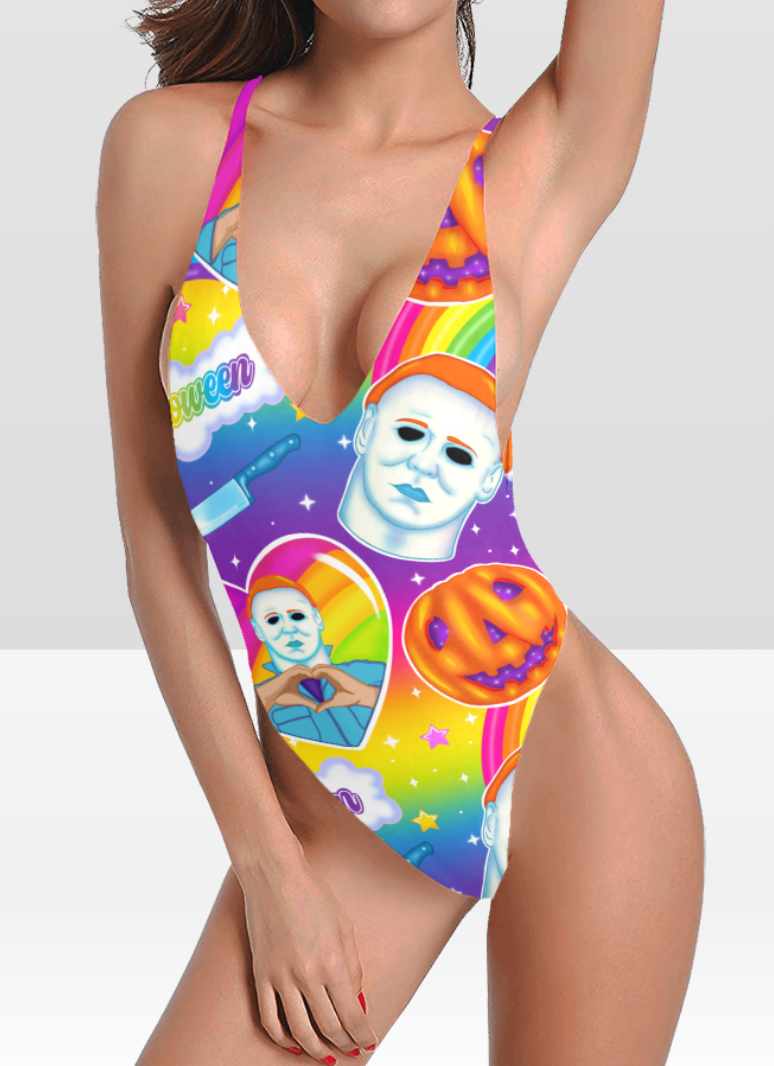 Neon Mikey 90s cut One Piece Bathing Suit