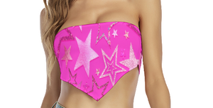 Pink Cowgirl Galaxy Y2K Bandana Top