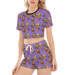 Halloween Candy Crop Top and Shorts Set