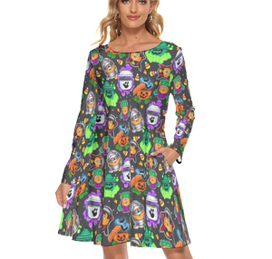 Long Sleeve Halloween Nugget Dress