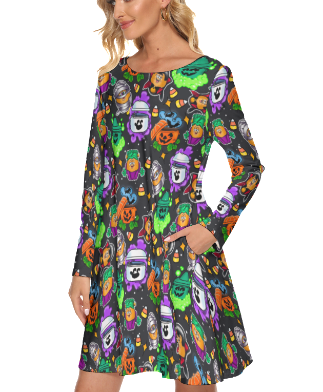 Long Sleeve Halloween Nugget Dress