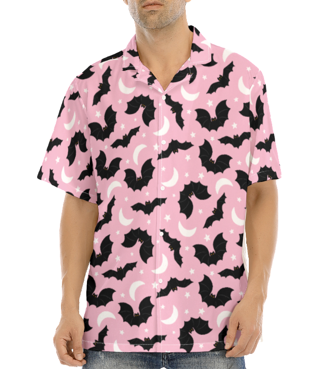 Pink Bat Button Up Shirt
