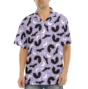 Purple Bat Button Up Shirt
