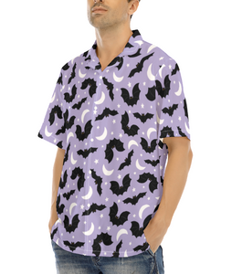 Purple Bat Button Up Shirt