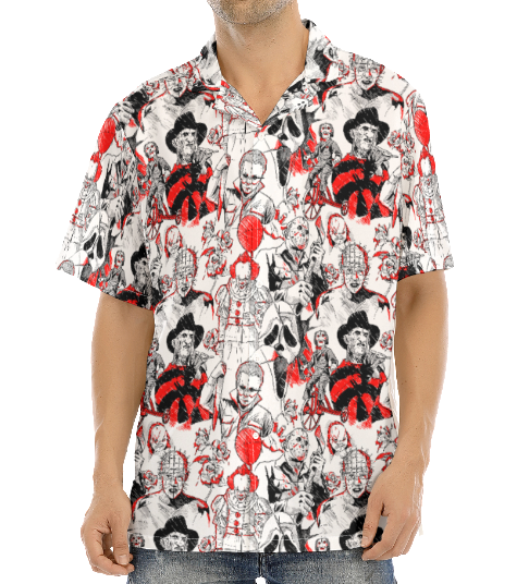 Spooky Sketches Button Up Shirt