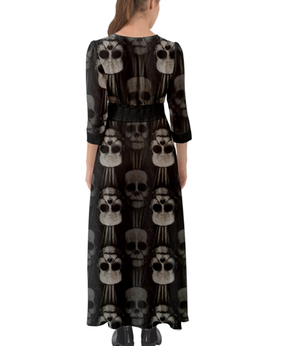 Spooky Skull Button Dress