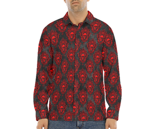 Men's Red Skull Dress Shirt