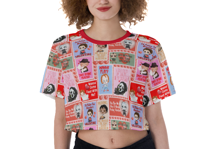 Vday Cards Crop Top