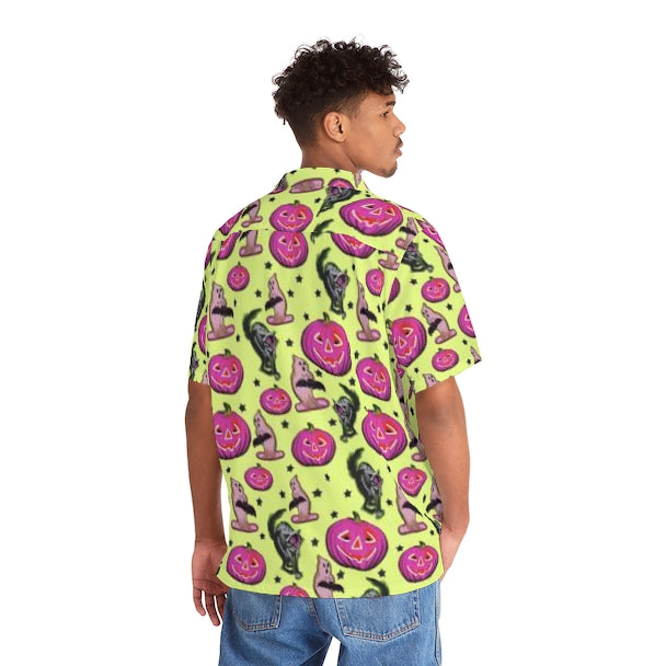 Mens Neon Button Up